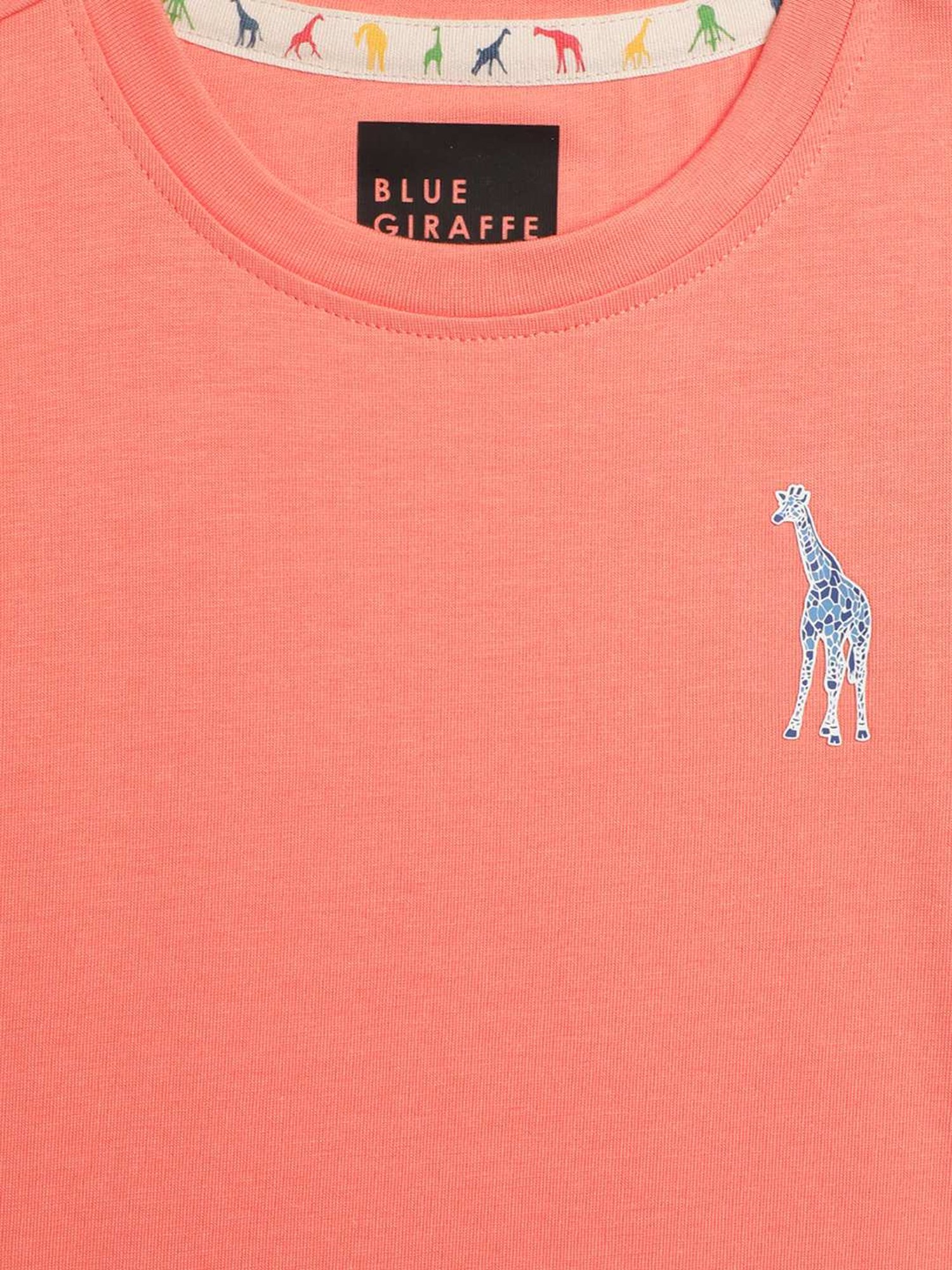 Blue Giraffe Kids Peach Cotton T-shirt