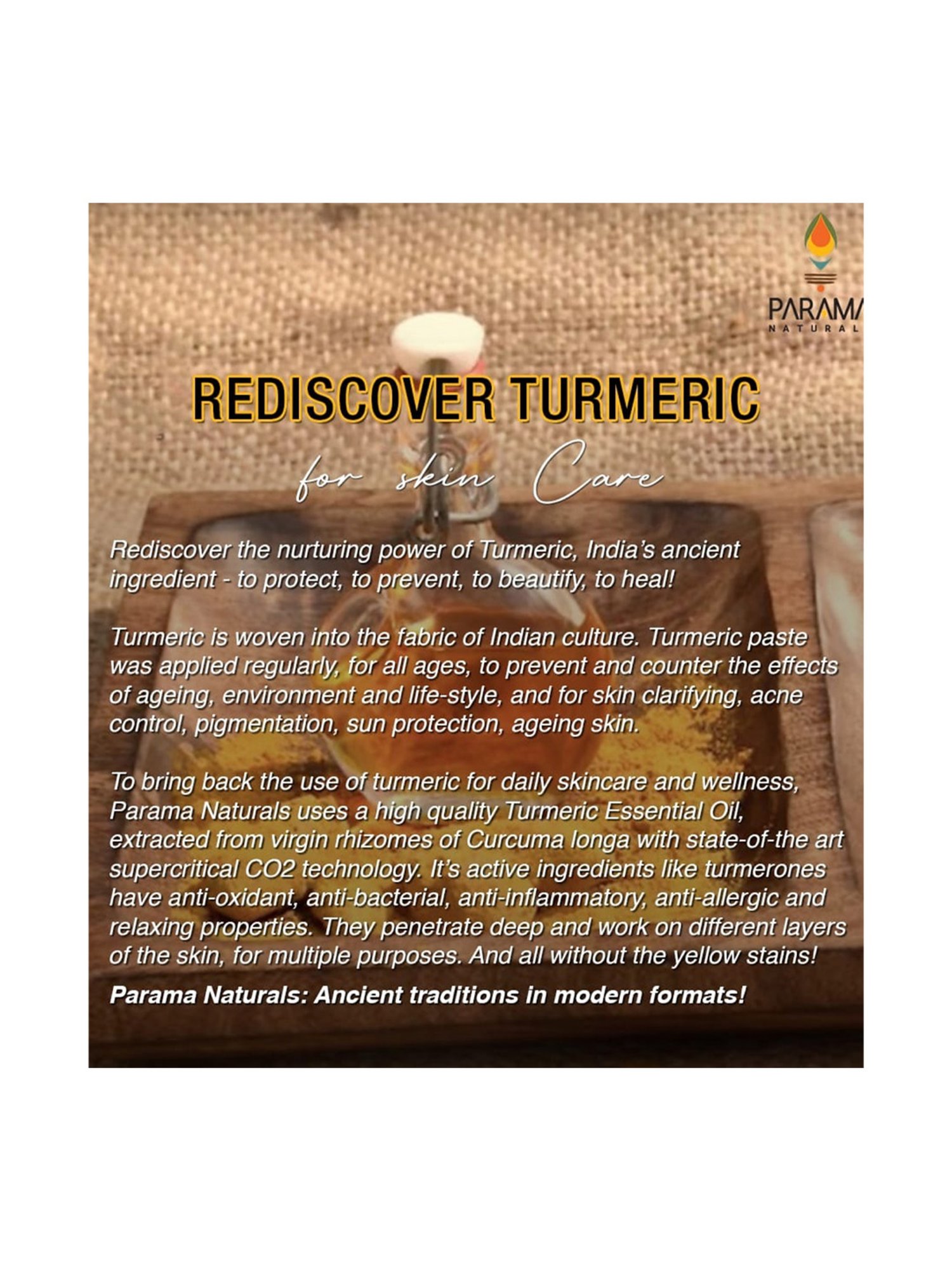 Moisturising Turmeric Face & Body Oil - 100 ml