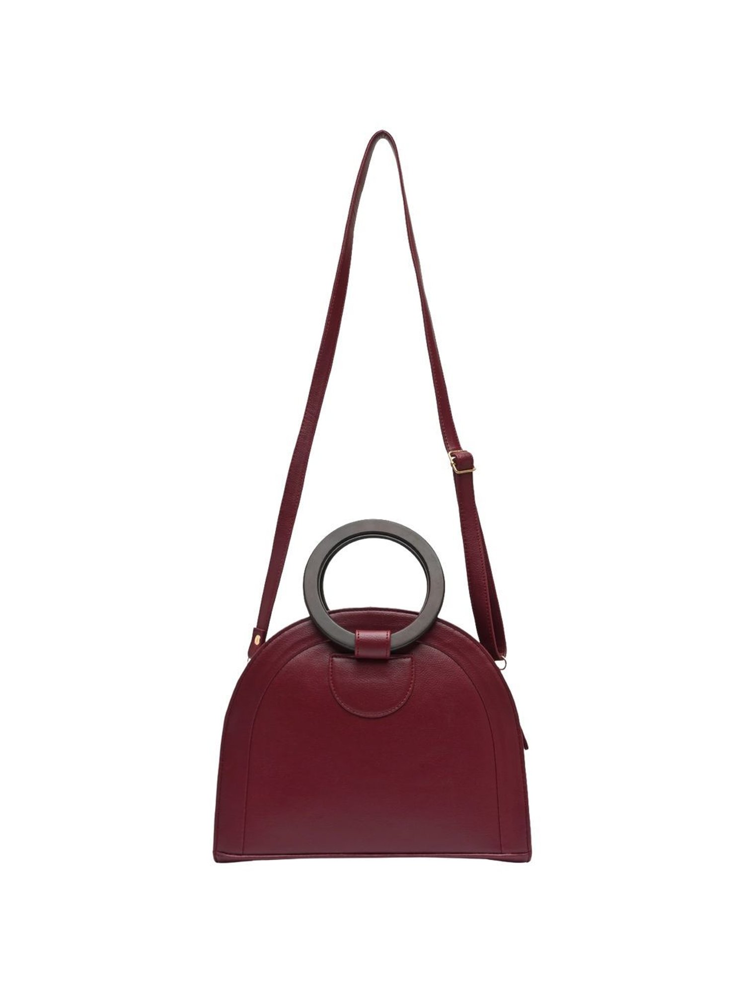 Horra Wine Solid Medium Handbag