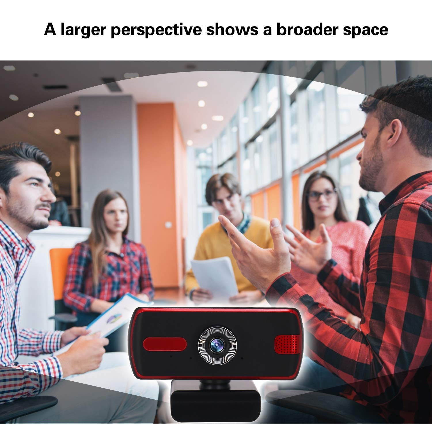 Webcam with Microphone,Full HD 1080P Live Streaming Webcam Auto Focus Plug and Play USB Computer Camera for Laptop/PC/Mac,Online Studying/Video Calling/Conferencing