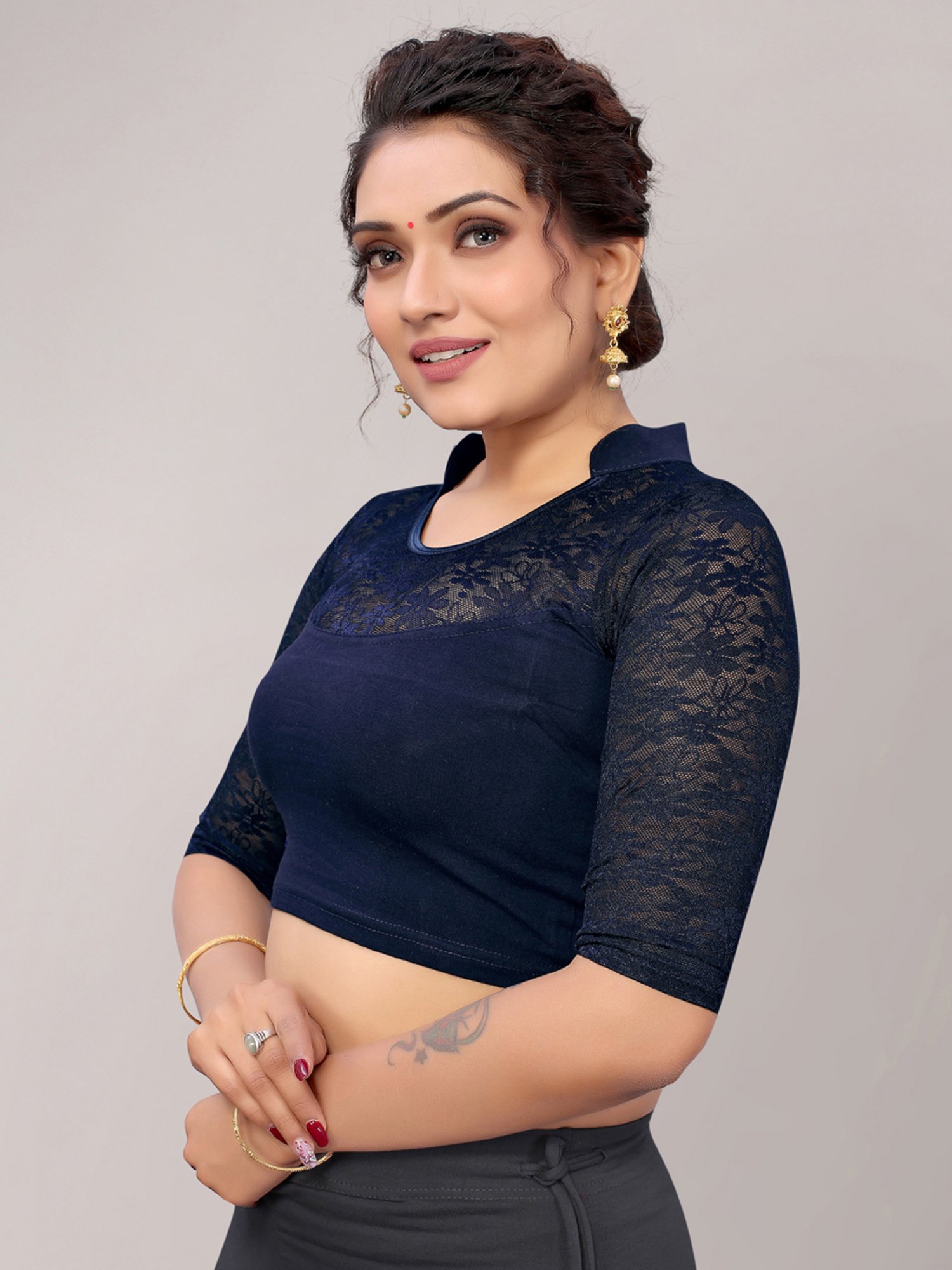 Salwar Studio Red Embroidered Blouse