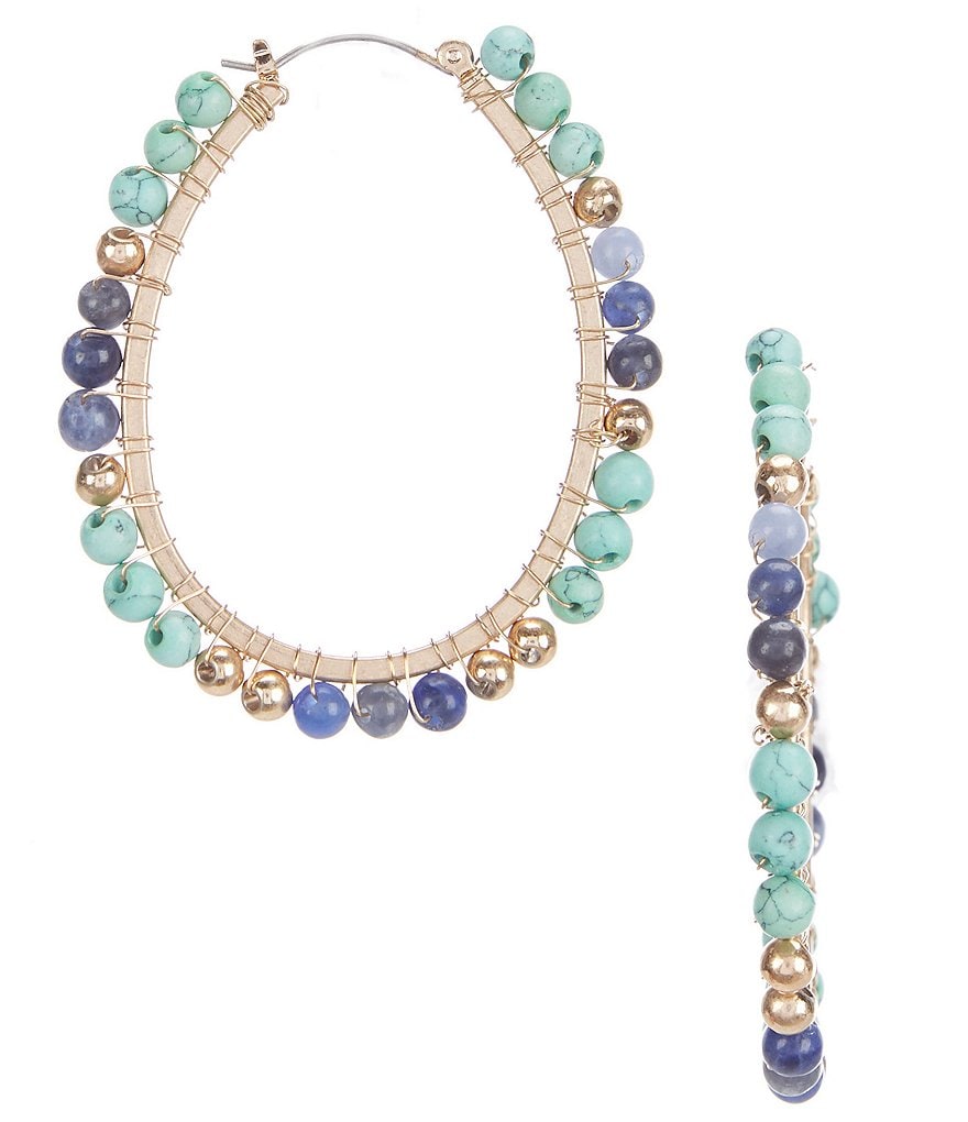 Southern Living Beaded Oval Earrings