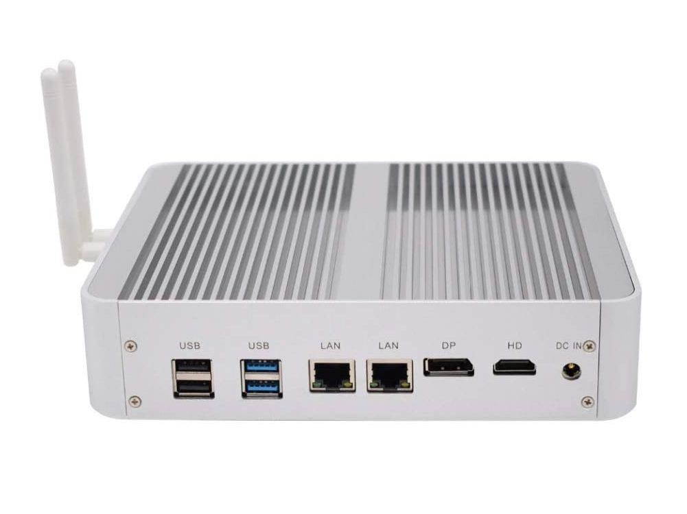 Fanless Mini PC, Intel Core i5-7260U Iris Plus Graphics 640 Mini Desktop Computer,Windows 10 64 Bit/Linux, DDR4 RAM [DP/HD-MI/2LAN/8USB/Optical/SD Card Reader/WiFi] (8GB Ram 128GB SSD)