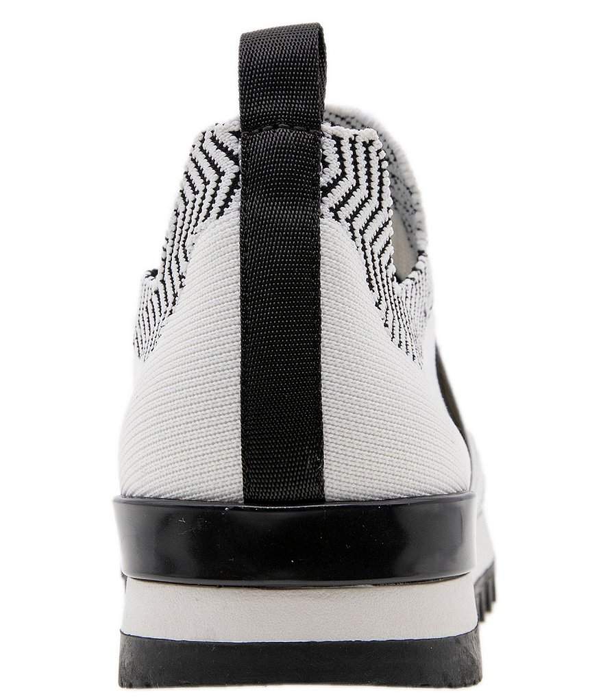 BCBGeneration Lendall Stretch Knit Animal Print Fabric Logo Strap Slip On Sneakers