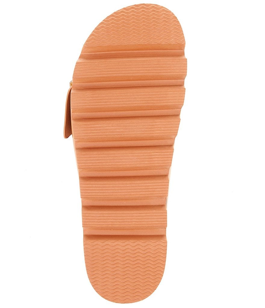 Deltan Benson Leather Buckle Lug Sole Slides