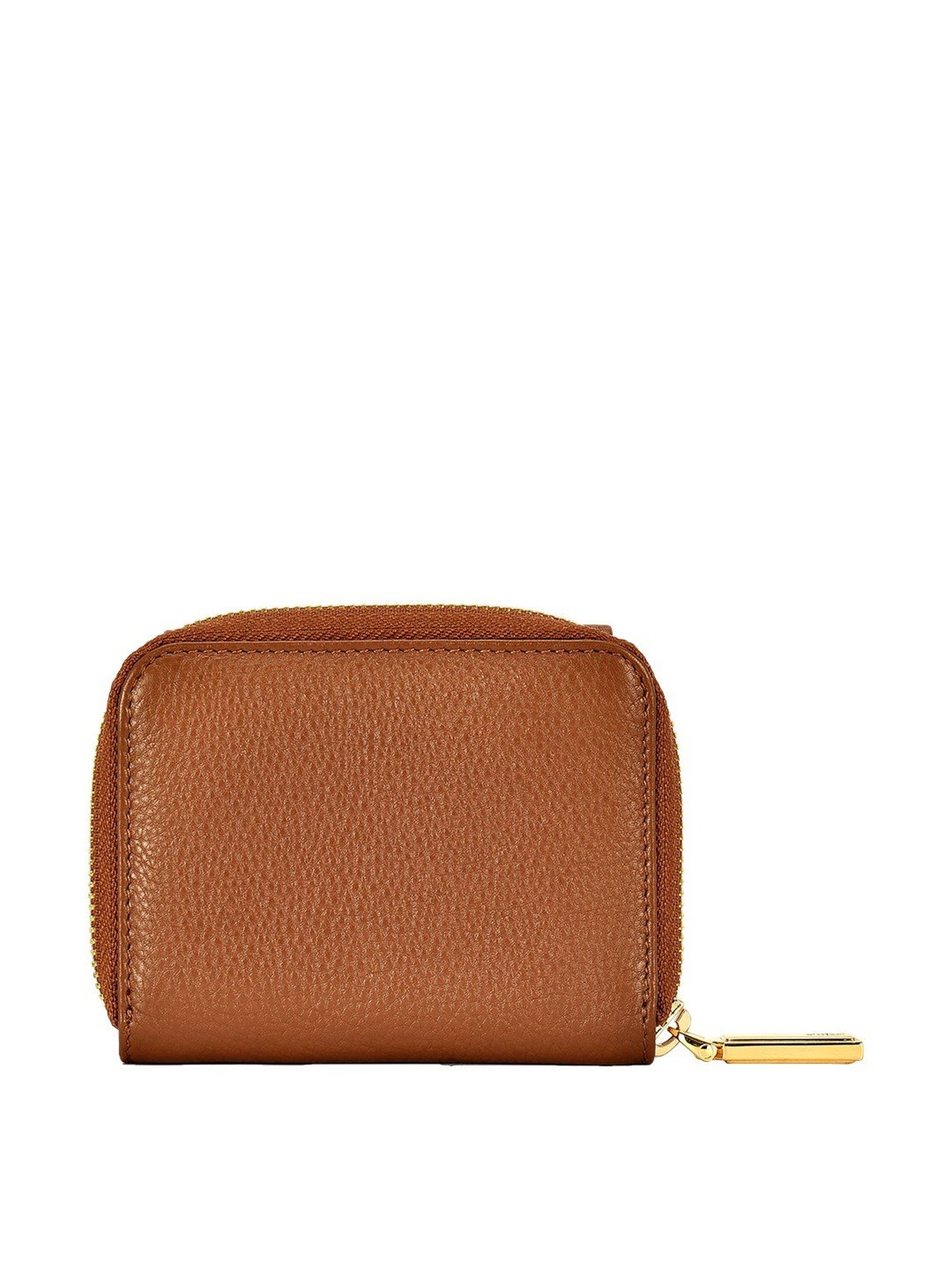 Eske Isa Brown Solid Zip Around Wallet for Women