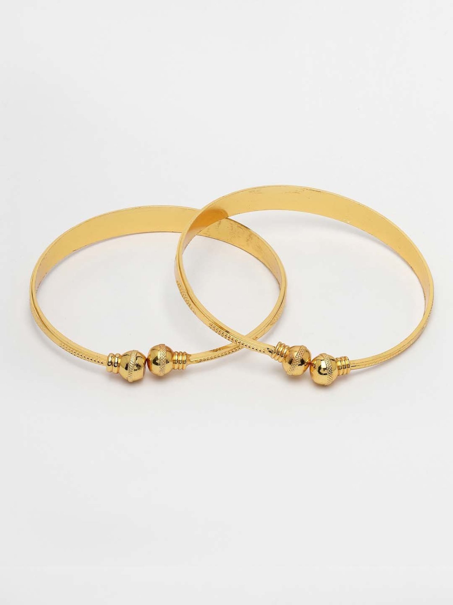 NVR Gold-Plated Handcrafted Adjustable Bangles for Women - Set of 2