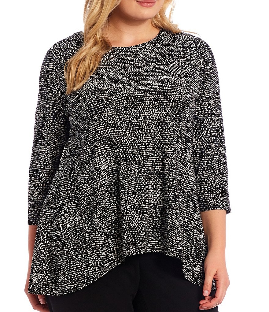 Bryn Walker Plus Size Pira Ponti Sleeveless Jewel Neck Oversized Tank