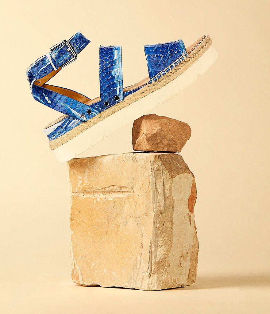 Sarto by Franco Sarto Calvin Snake Print Espadrille Platform Wedge Sandals
