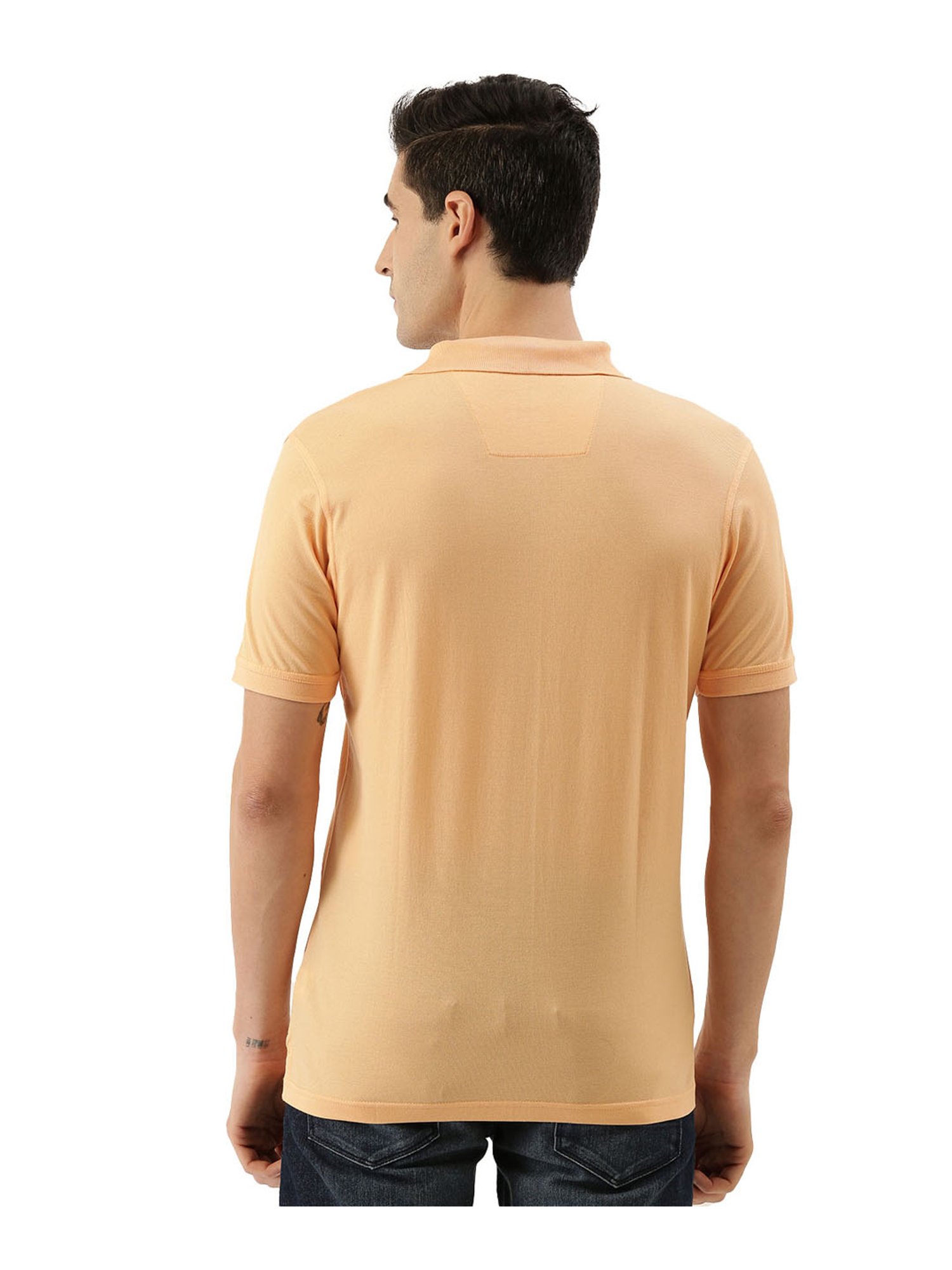 Burnt Umber Peach Cotton Polo T-Shirt
