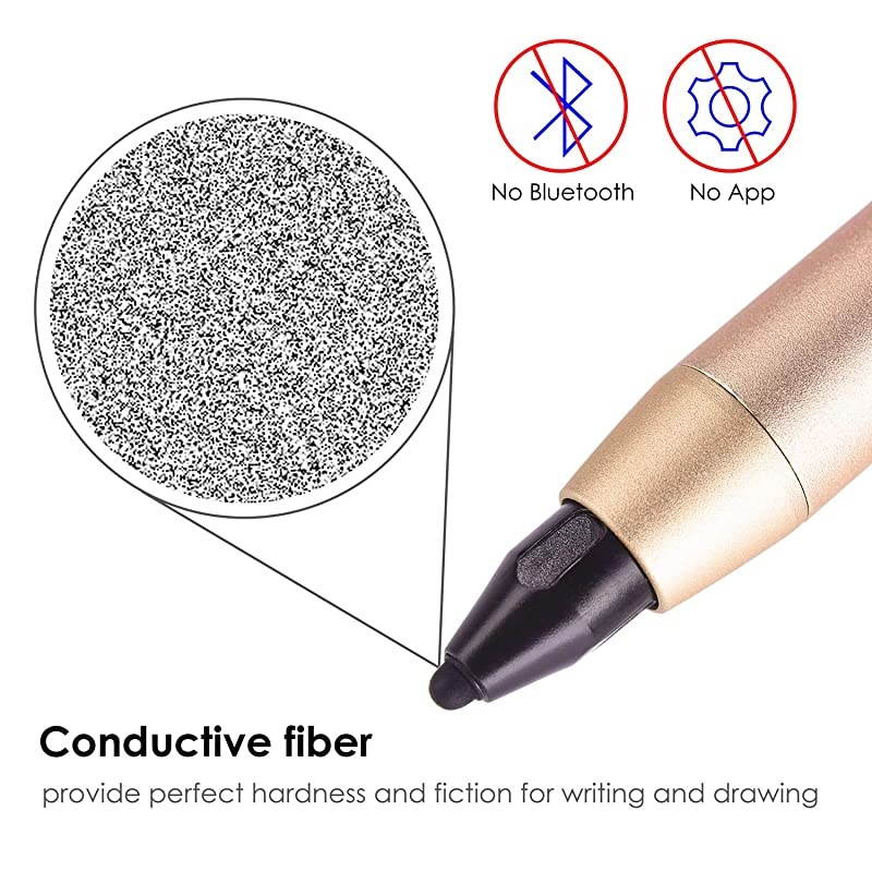 Stylus for iPad Pro/Mini/Air/iPhone/Samsung/Surface Fine Tip offering Accurate Writing/Drawing Experience for Touchscreen Smartphones,Tablets,Notebooks (Gold)