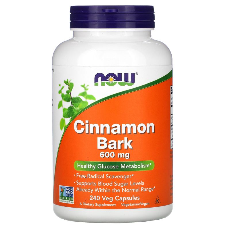Now Foods Cinnamon Bark, 600 mg, 240 Veg Capsules, Herbal Supplements