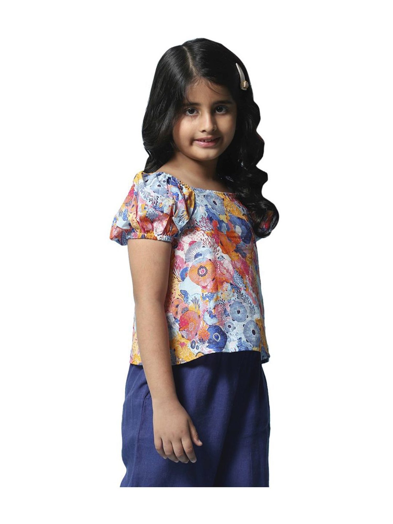 Biba Girls Multicolor Cotton Printed Top