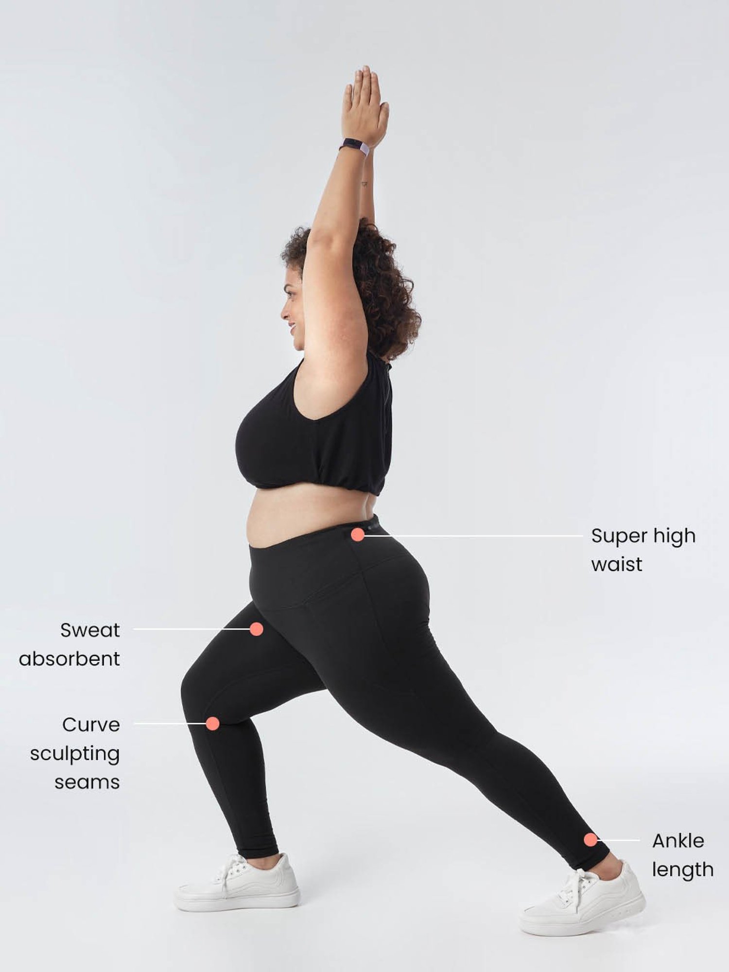 KENDALL + KYLIE Black Cotton Sports Tights