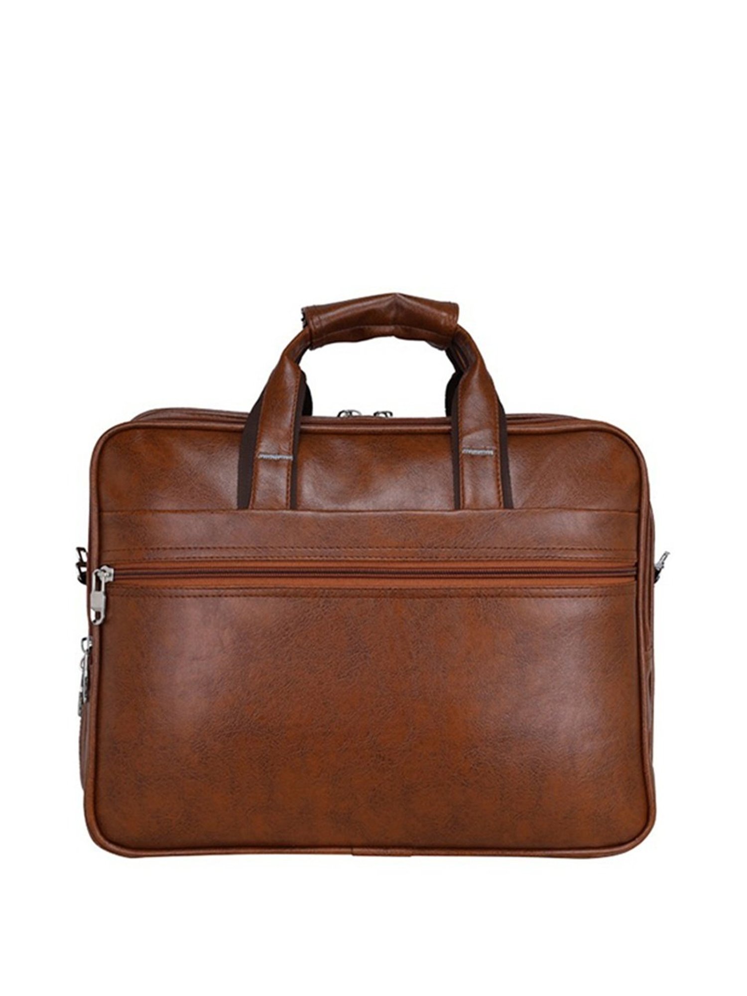 Leather World Tan Synthetic Medium Laptop Messenger Bag