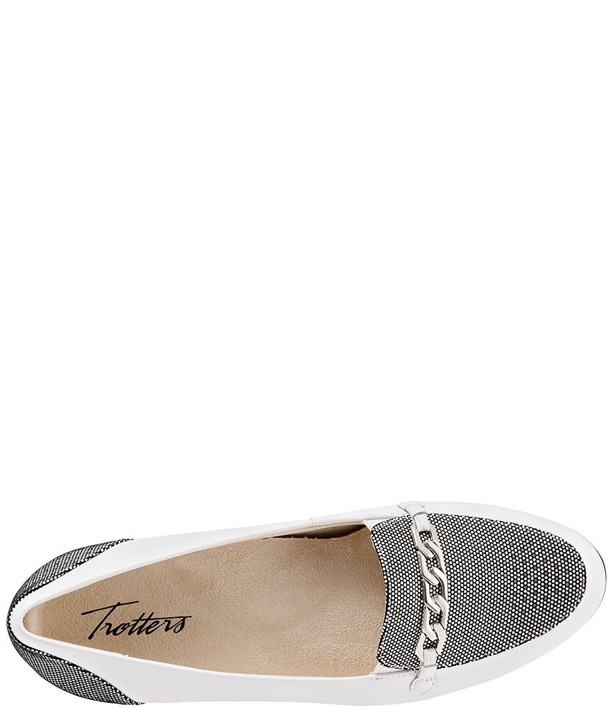 Trotters Anastasia Foil Dots and Chain Detail Loafers