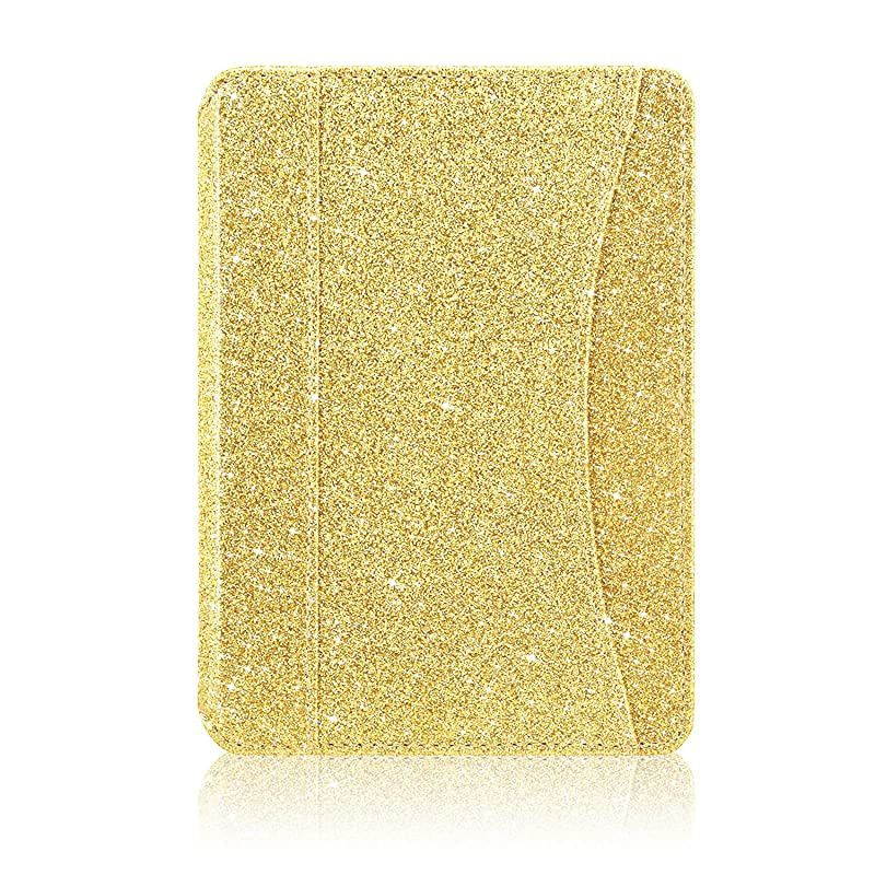 Case Fits All-New Kindle 10th Generation 2019 and 8th Gen 2016 ONLY (NOT FIT Kindle Paperwhite/Kindle Oasis), Folio Smart Leather Cover with Auto Wake Sleep & Front Pocket, Glitter Gold