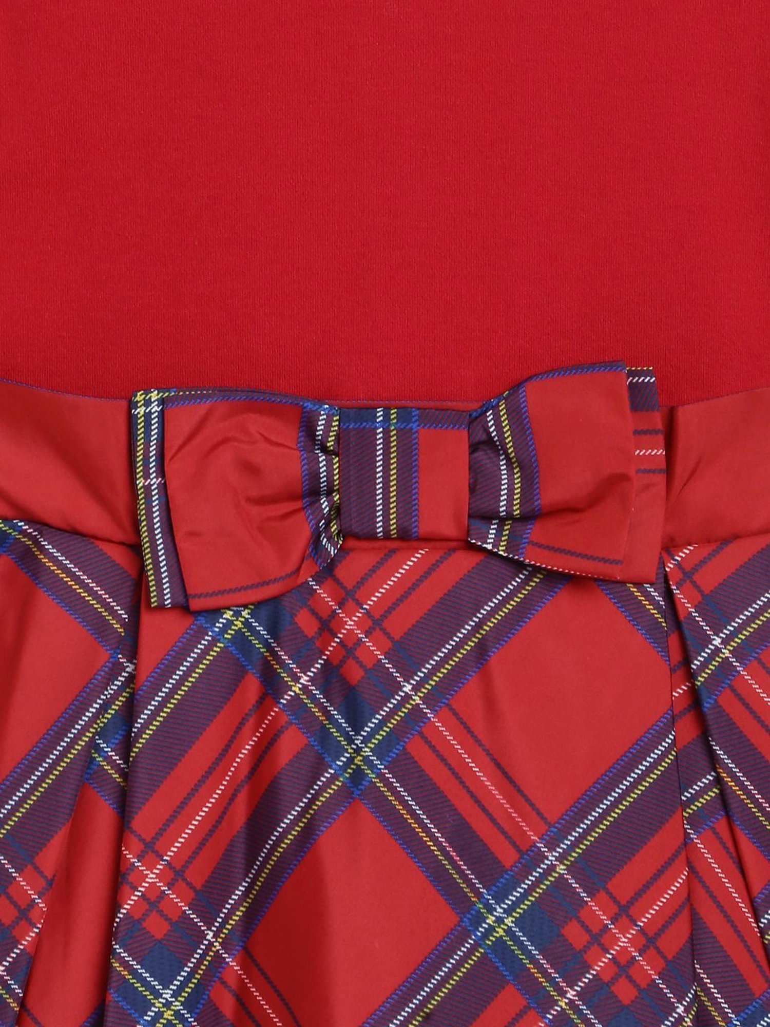 Chicco Kids Red & Blue Cotton Chequered Full Sleeves Dress