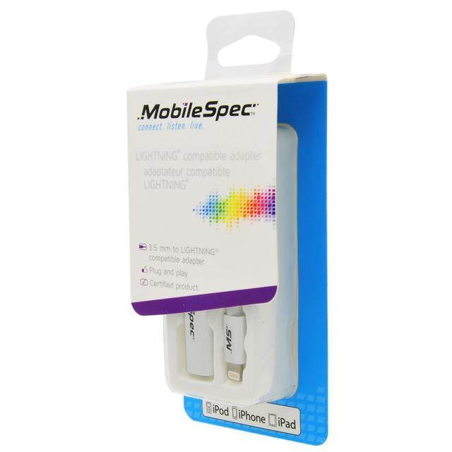 MOBILESPEC MBS12551 Audio Adapter,3.5mm Audio Cable,White