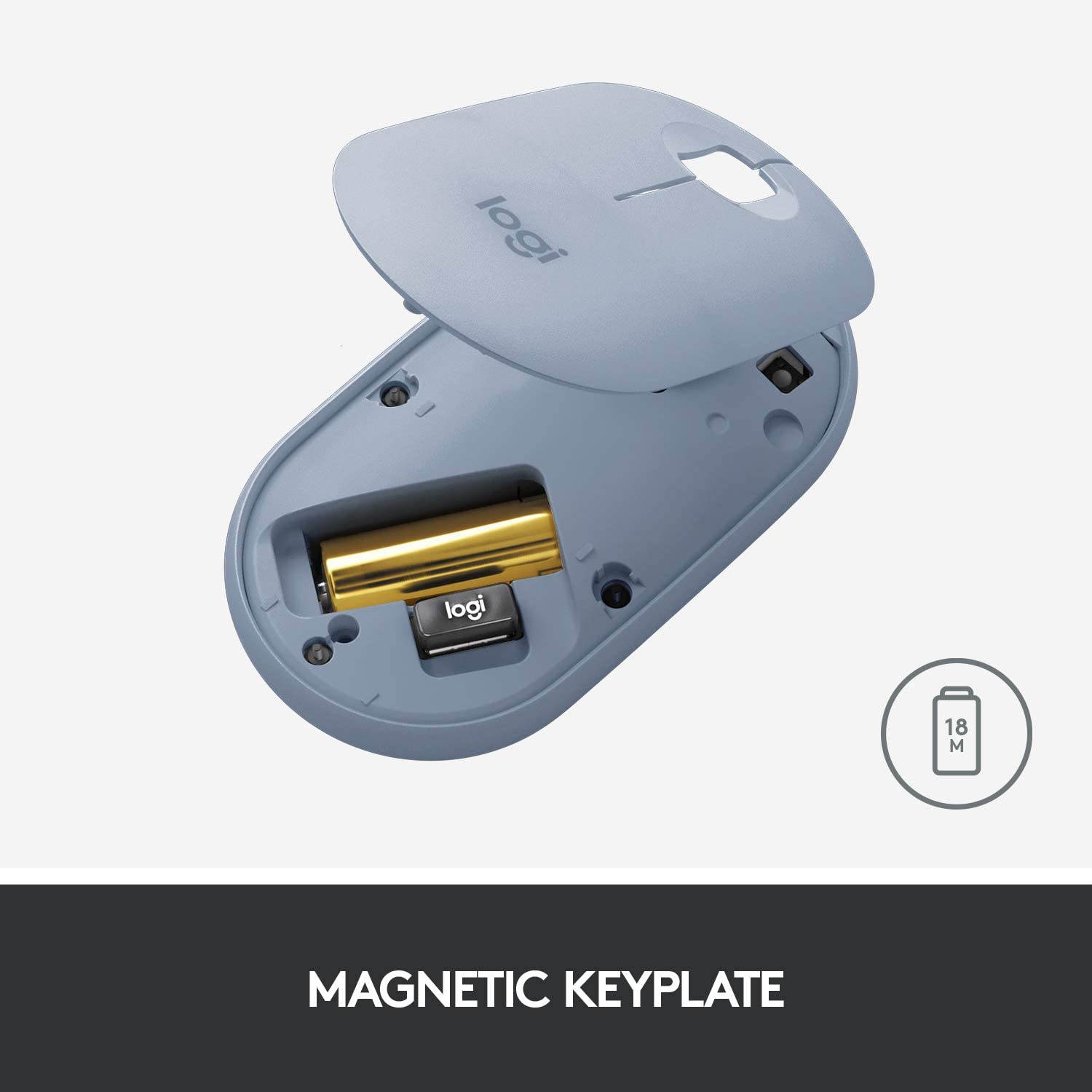 Logitech M355 Portable Wireless Mouse with Bluetooth or 2.4 GHz Receiver, Silent, Slim Computer Mouse with Quiet Click for Laptop, Notebook, PC and Mac - Black