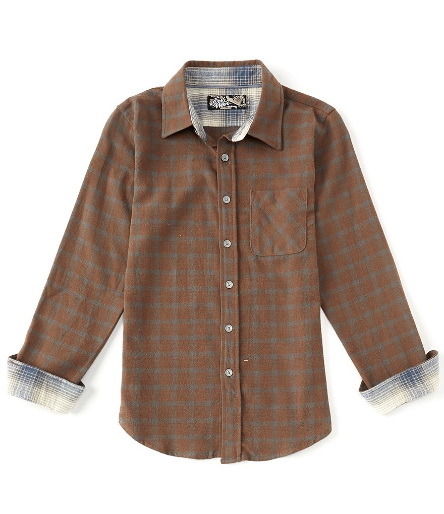 First Wave Big Boys 8-20 Long-Sleeve Checked Button-Down Shirt