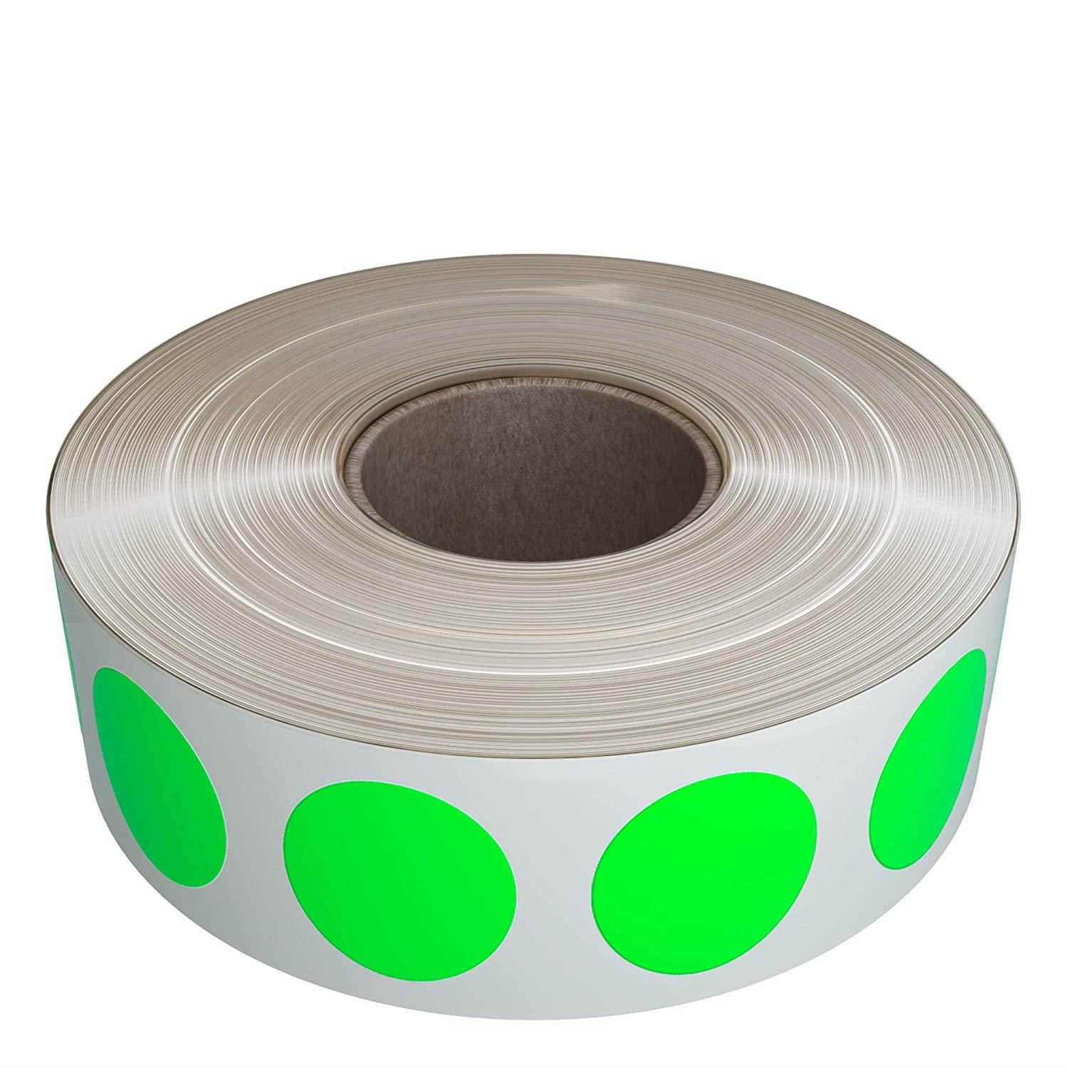 Color Code Stickers Inventory Labeling 19mm - Bright Neon Green Round Labels dots (3/4 inch) Rolls on 1 inch core - writable Surface - 1050 Pack by Royal Green