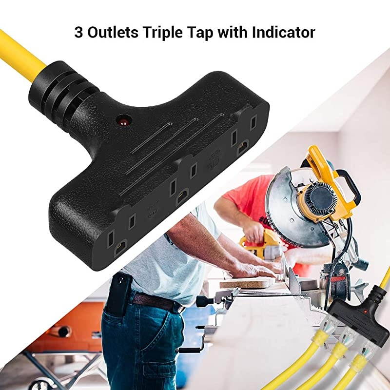 30 Ft Retractable Extension Cord Reel CeilingWall Mount 163 Gauge SJTW Power Cord with 3 Electrical Outlets Pigtail for Garage and Shop 10 Amp Circuit Breaker Metal Plate ETL Listed