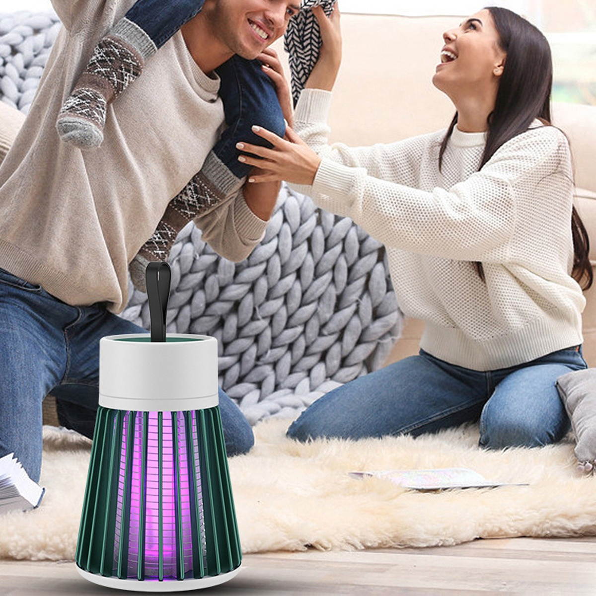 USB Rechargeable Silent Mosquito Repellent Light Physical Mosquito Killer-Grey/USB Charging Type