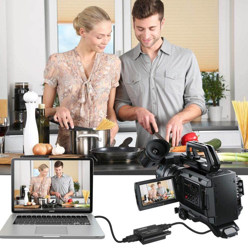 Audio Video Capture Card, USB 2.0 1080P 60FPS HDMI Video Game Capture Card with Loop Out,Record High Definition Game Capture Recording Box Ultra Low Latency Video Grabber