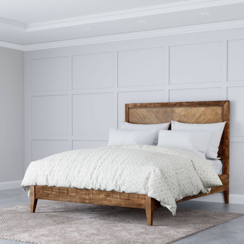 Aurora Mid Century Wood Platform Bed King Brown - Abbyson Living