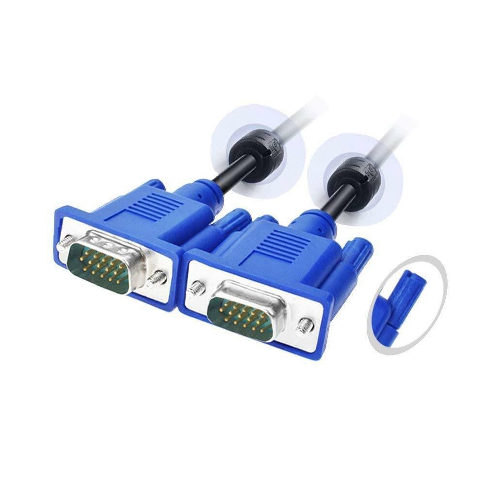 5 FT 5feet 15 PIN SVGA VGA Monitor M M Male 2 Male Cable BLUE CORD FOR PC TV