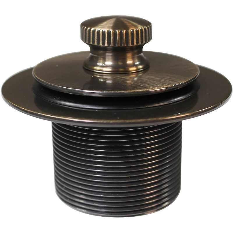 Westbrass D94K-06 1.5 Inch Diameter Twist & Close Bathtub and Shower Trim Hardware Set with 2 Hole Faceplate, Antique Brass Finish