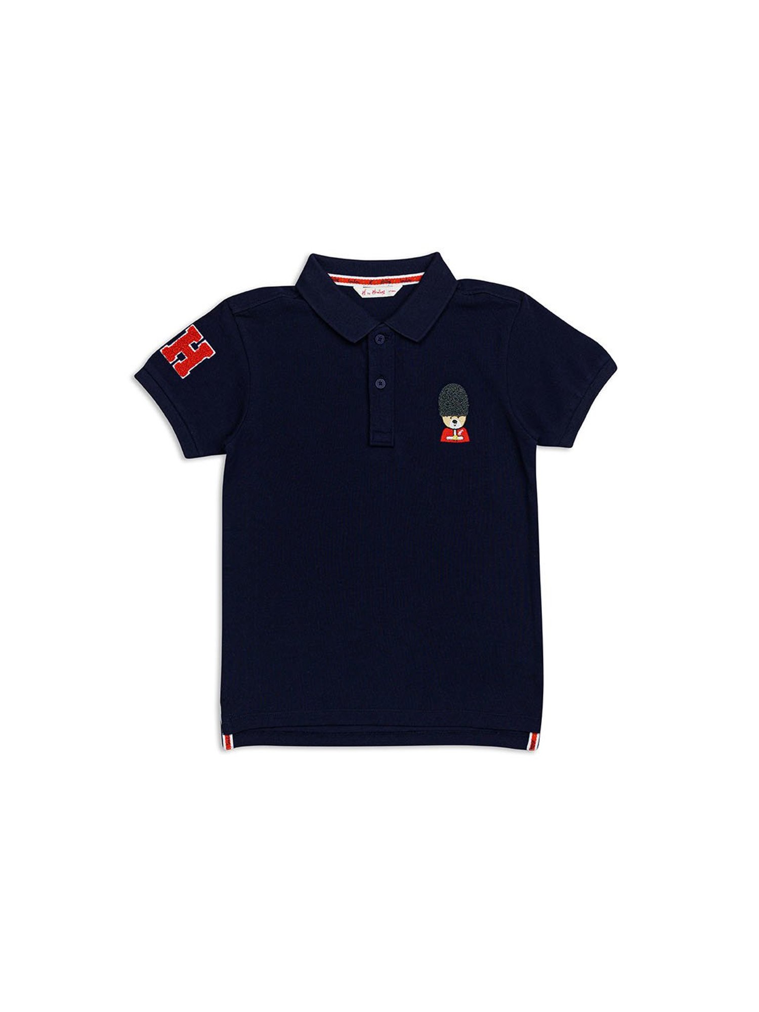H by Hamleys Kids Navy Solid Polo T-Shirt