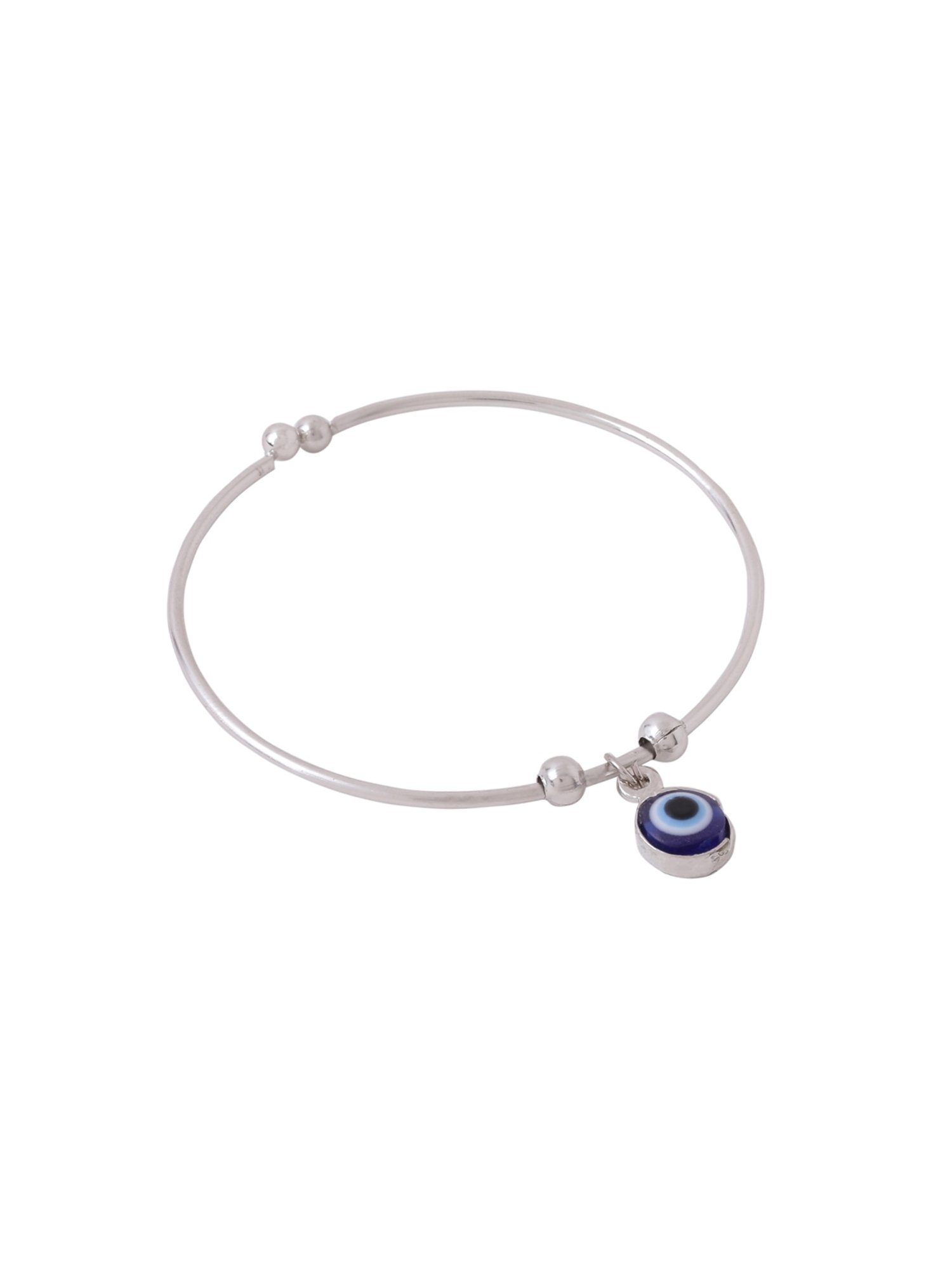NVR Silver-Plated Evil Eye Rakhi with Roli Chawal