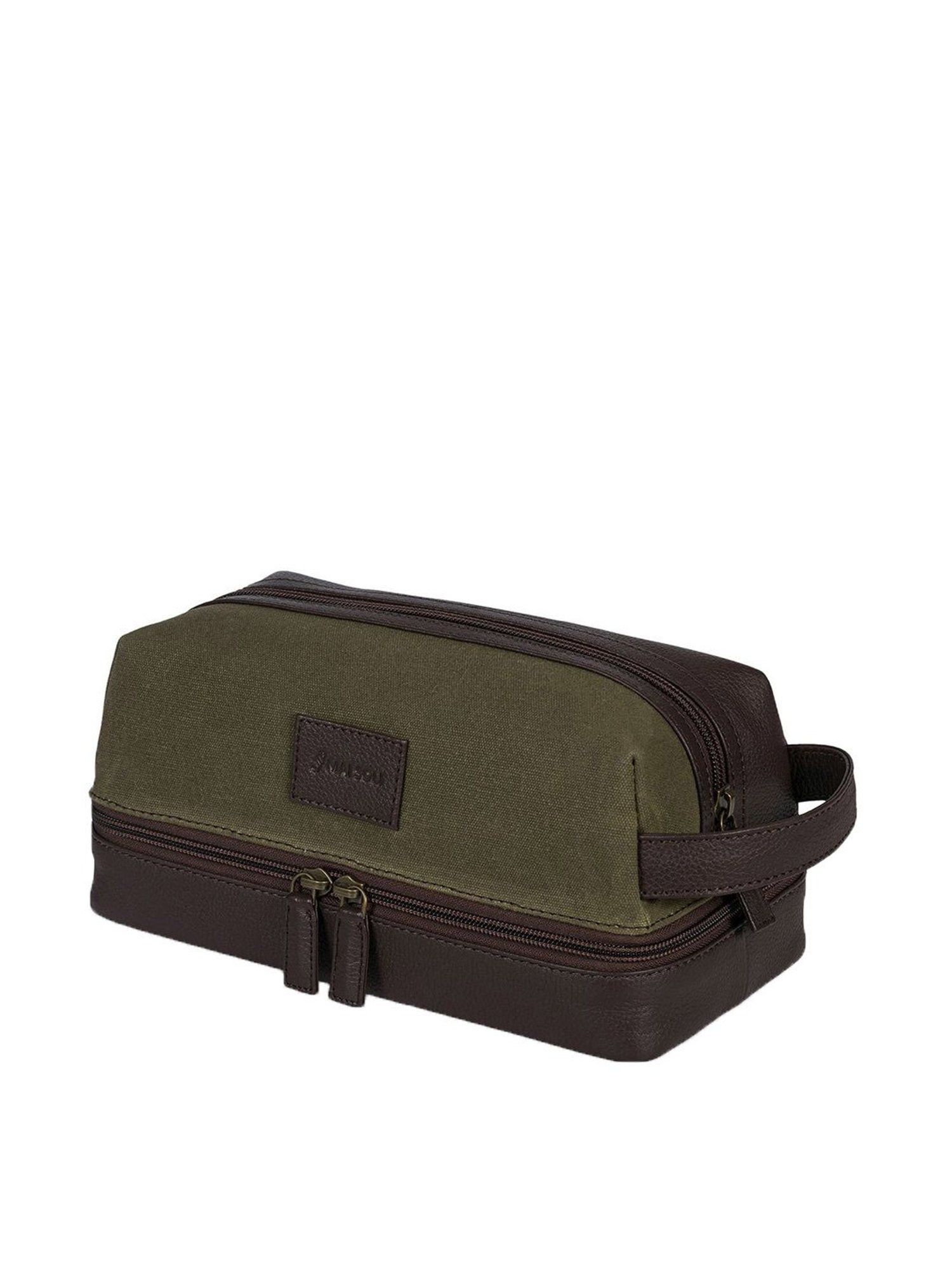 Louis Stitch Brunette Brown Leather Medium Toiletry Pouch