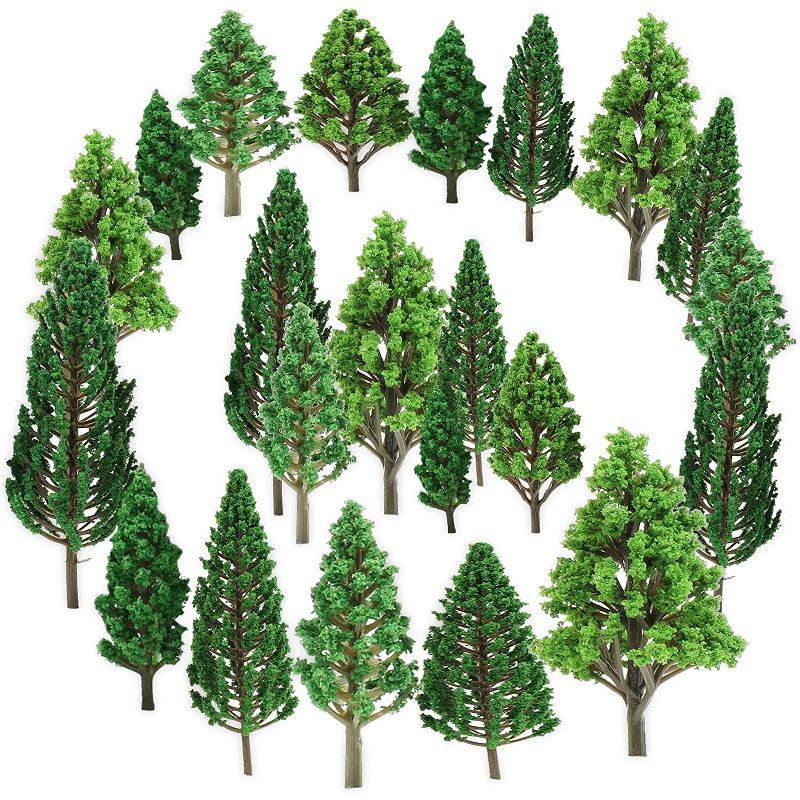 Bright Creations 22 Pieces Miniature Model Trees for Dioramas, Arts and Crafts (5 Sizes)