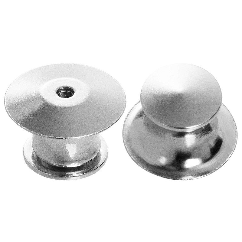 Genie Crafts 100 Packs Silver Locking Pin Backs, Jewelry Making Supplies for Arts and Crafts