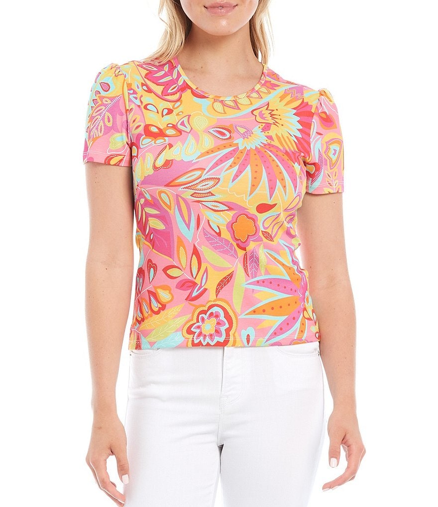 Julie Brown Marty Amalfi Print Puff Sleeve Tee