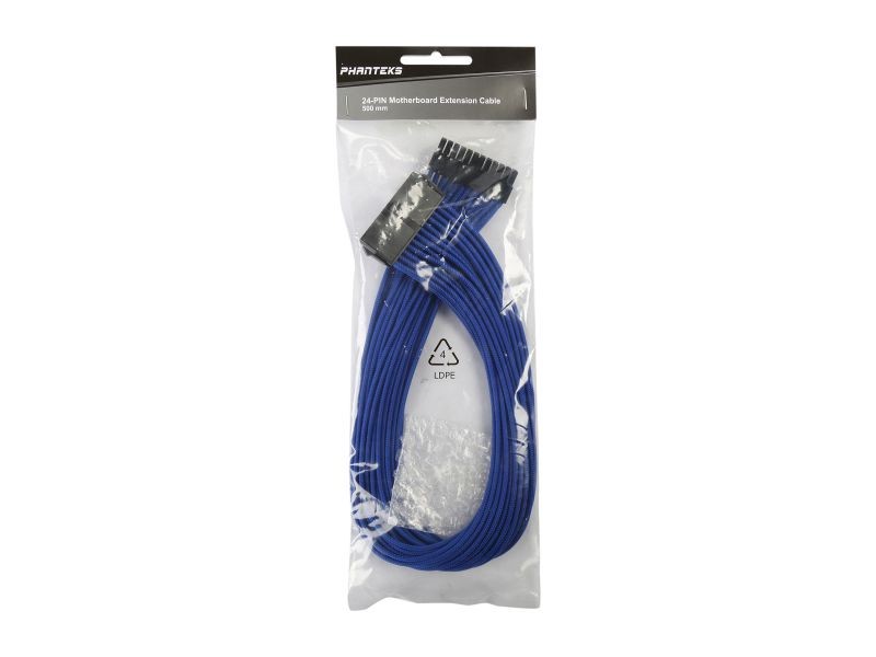 Phanteks PH-CB24P_BW 1.64 ft. (0.50 m) 24 Pin M/B Extension Cable 500mm Length