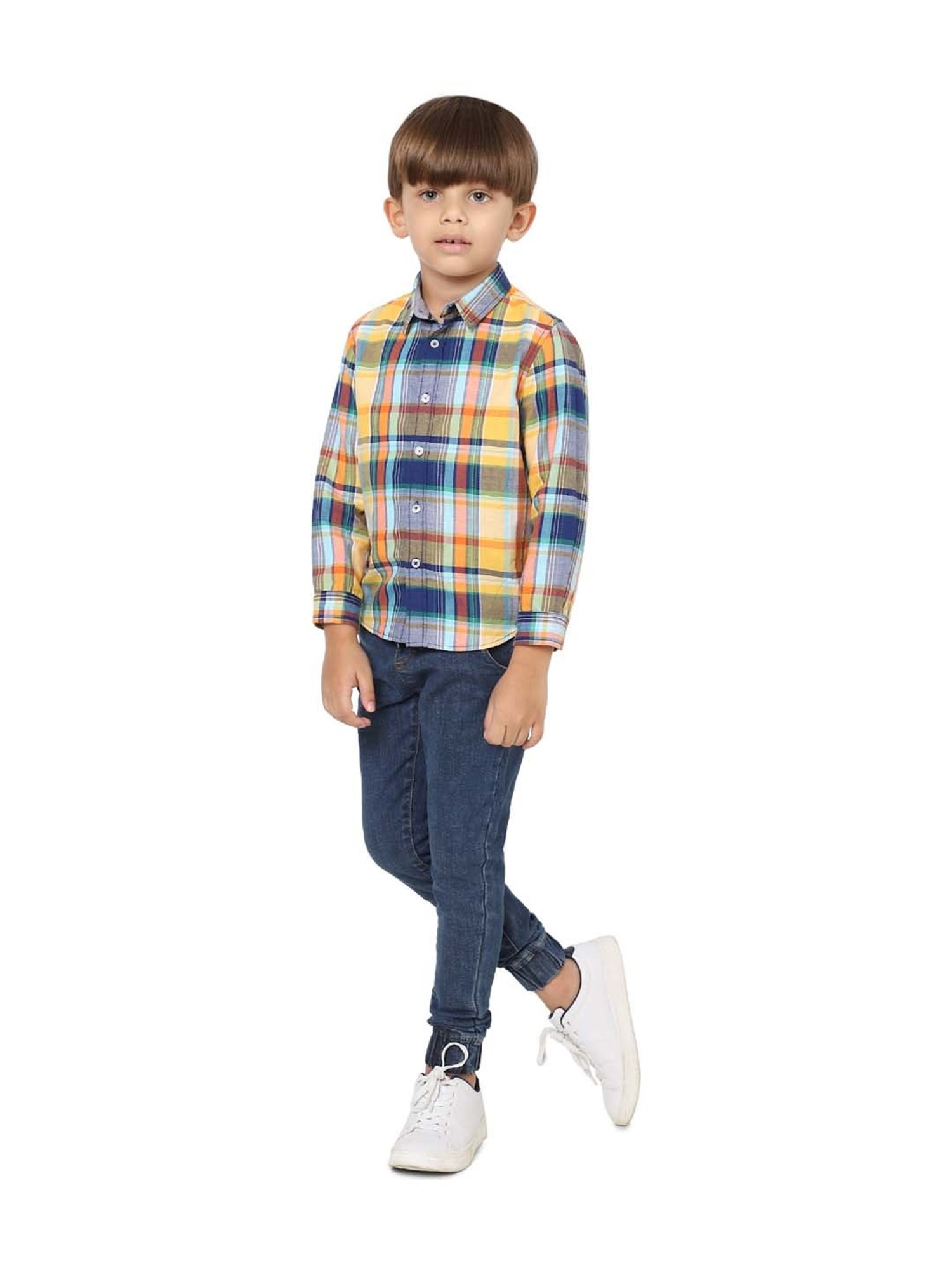 Jack & Jones Junior Multicolor Cotton Chequered Shirt