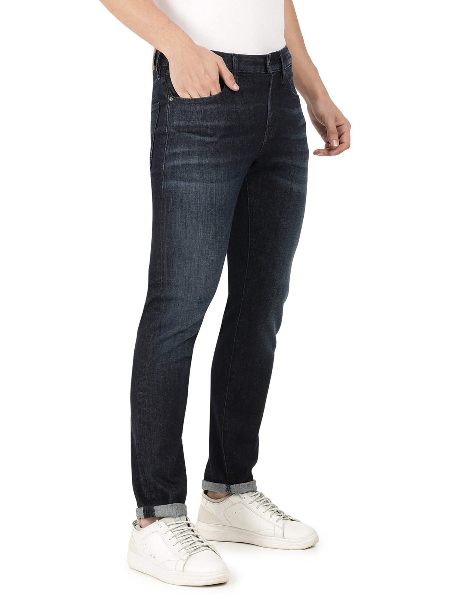EVERBLUE Blue Comfort Slim Midrise Stretchable Jeans