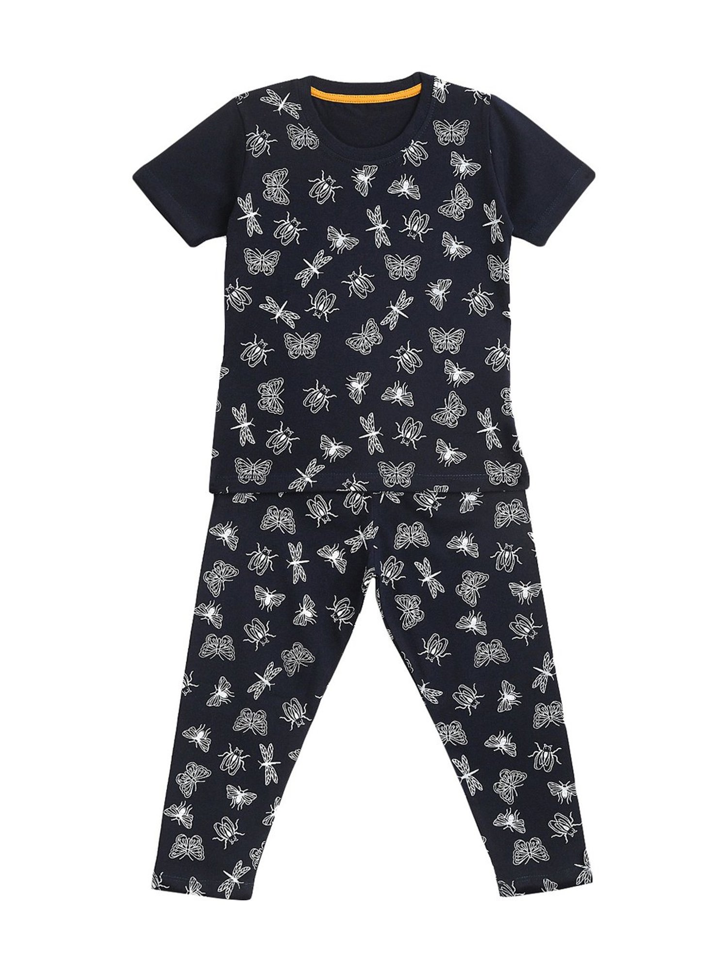 Kids Craft Navy Cotton Printed T-Shirt & Pants