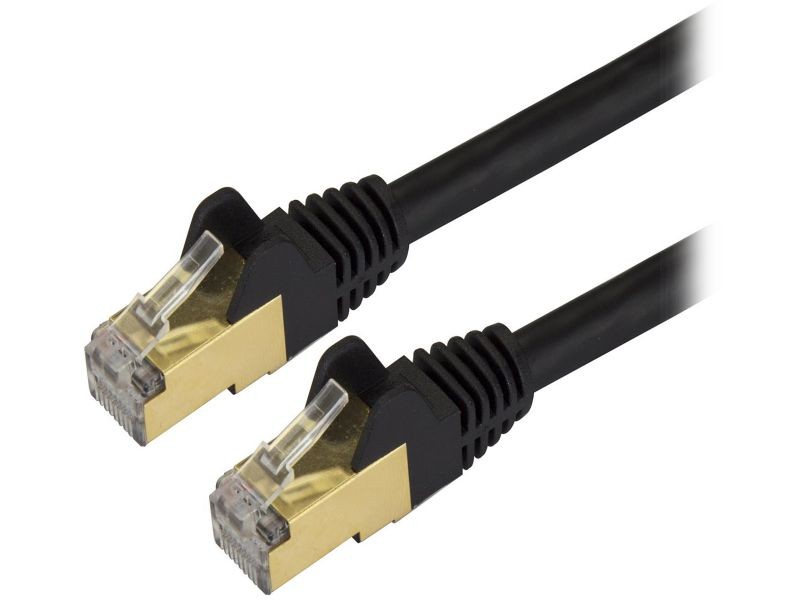 StarTech C6ASPAT6BK StarTech.com Cat6a Shielded Patch Cable - 6 ft. - Black - Snagless RJ45 Cable - Ethernet Cord - Cat 6a Cable