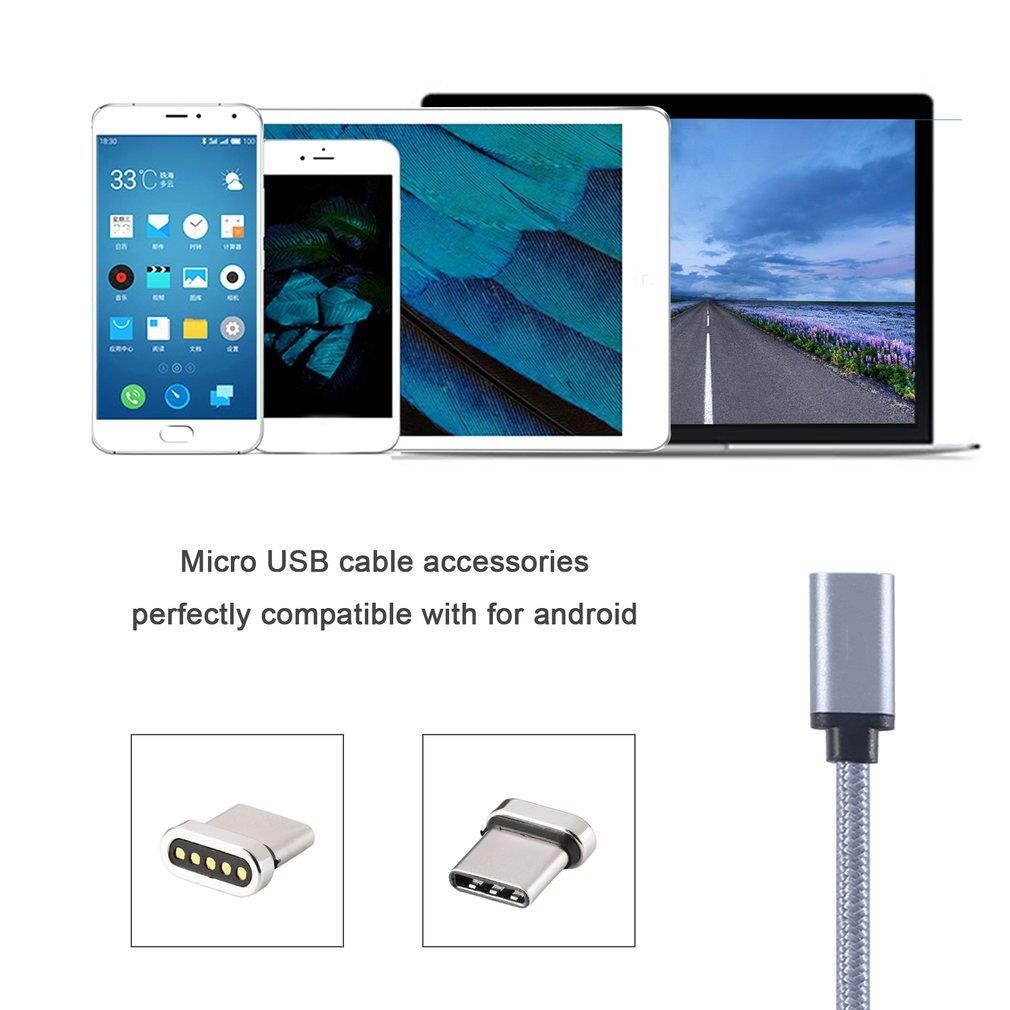 WSKEN Lite Black Data Line Metal Magnetic Cable Quick Charge Powerline Type C