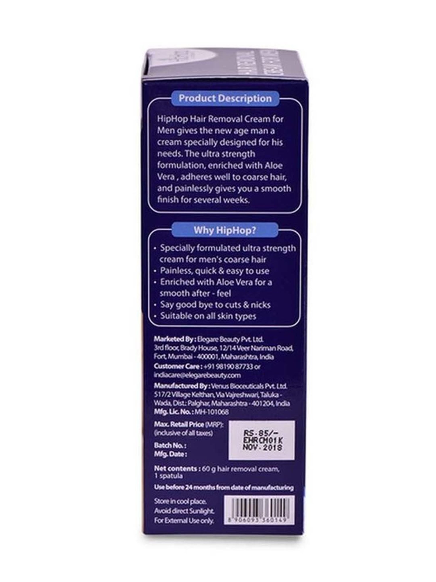 HipHop Skincare Hair Removal Cream for Men - 60 gm