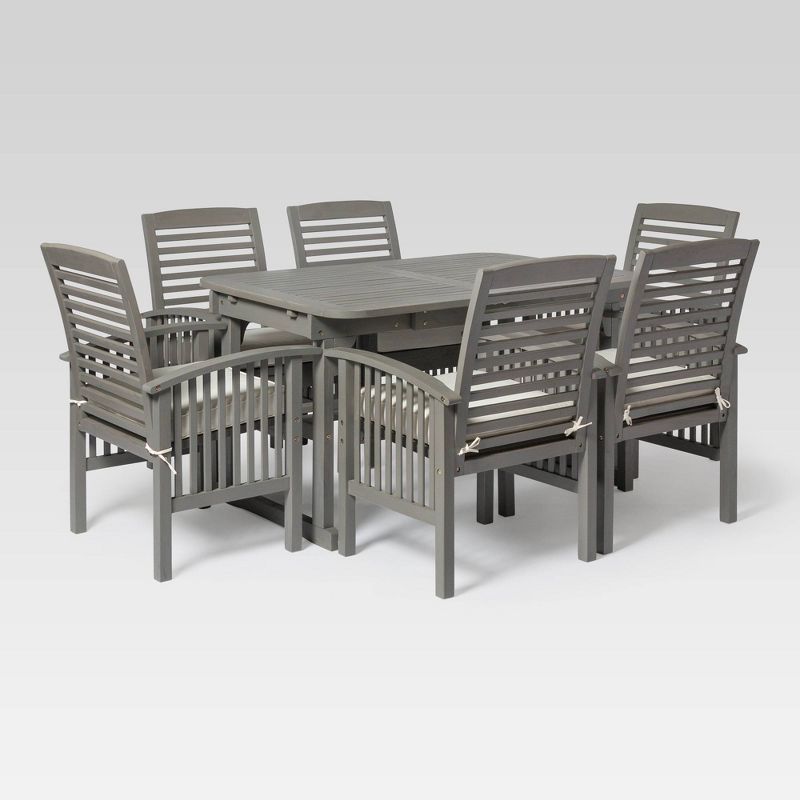 7pc Classic Outdoor Patio Dining Set Gray Wash - Saracina Home