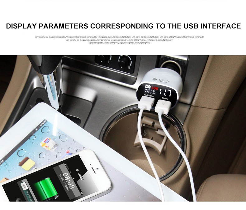 LED Screen Dual USB Car Charger for iPhone 6 7 S for Samsung S6 for iPad Universal Charger 3.4A Cars Voltage Monitoring Display