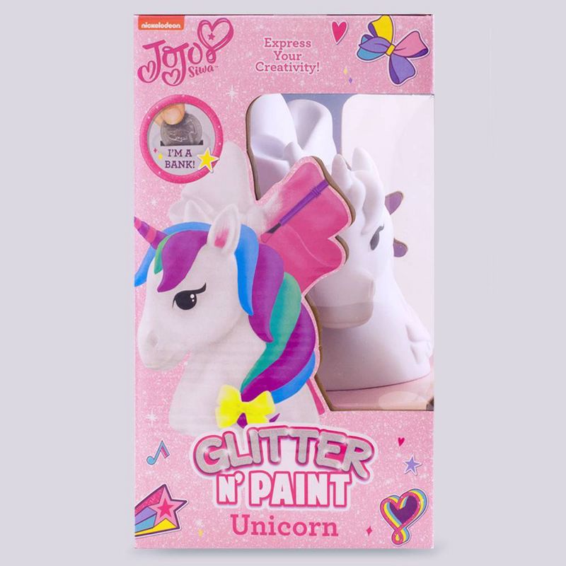 JoJo Siwa Glitter N' Paint Unicorn Coin Bank - Peachtree Playthings