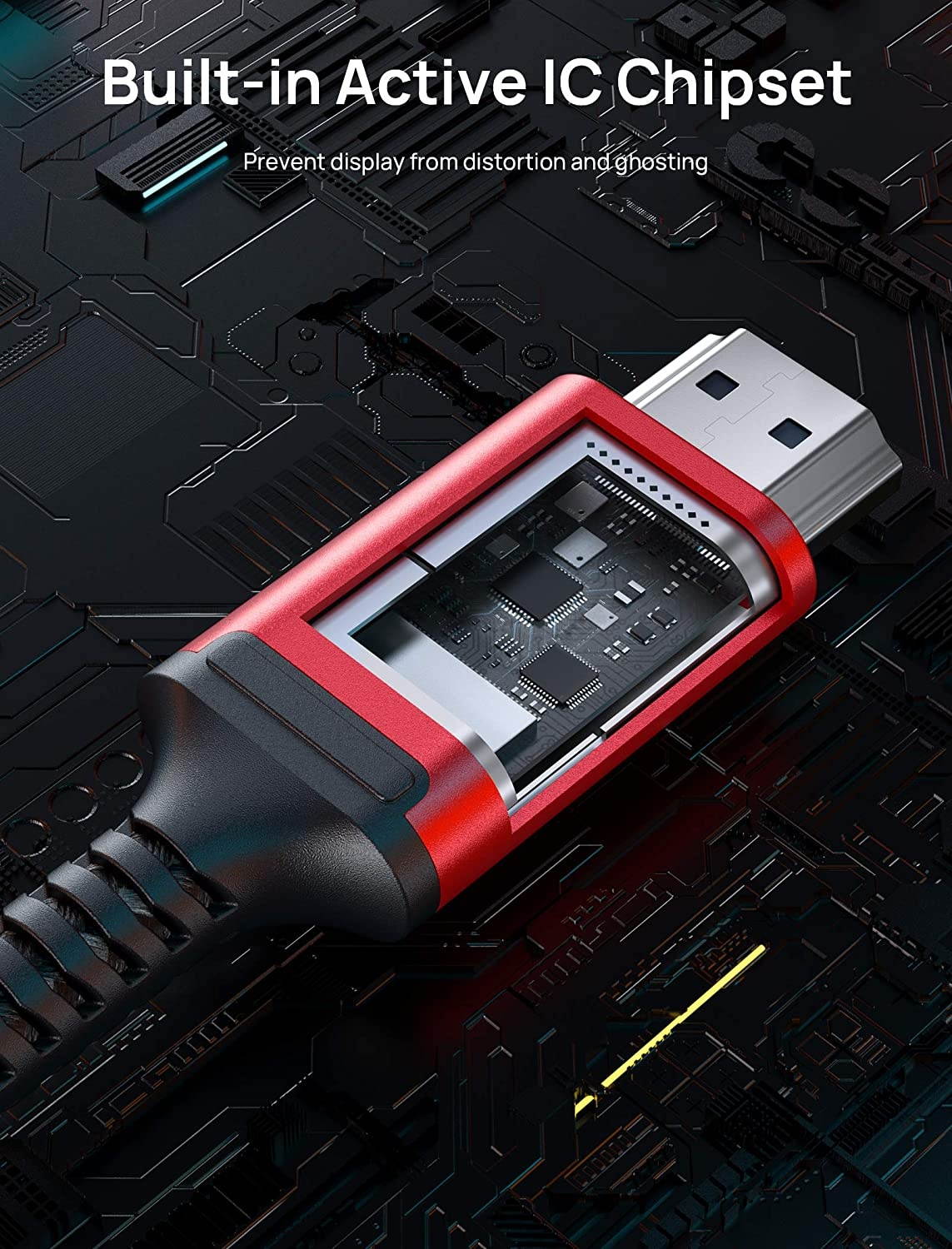 4K Mini DisplayPort to HDMI Cable 10ft/3M JSAUX Thunderbolt 2(Mini DP) to HDMI Cord Compatible with Surface Pro/Dock/Book MacBook Air/Pro iMac Monitor HDTV Laptop Computer Projector -Red