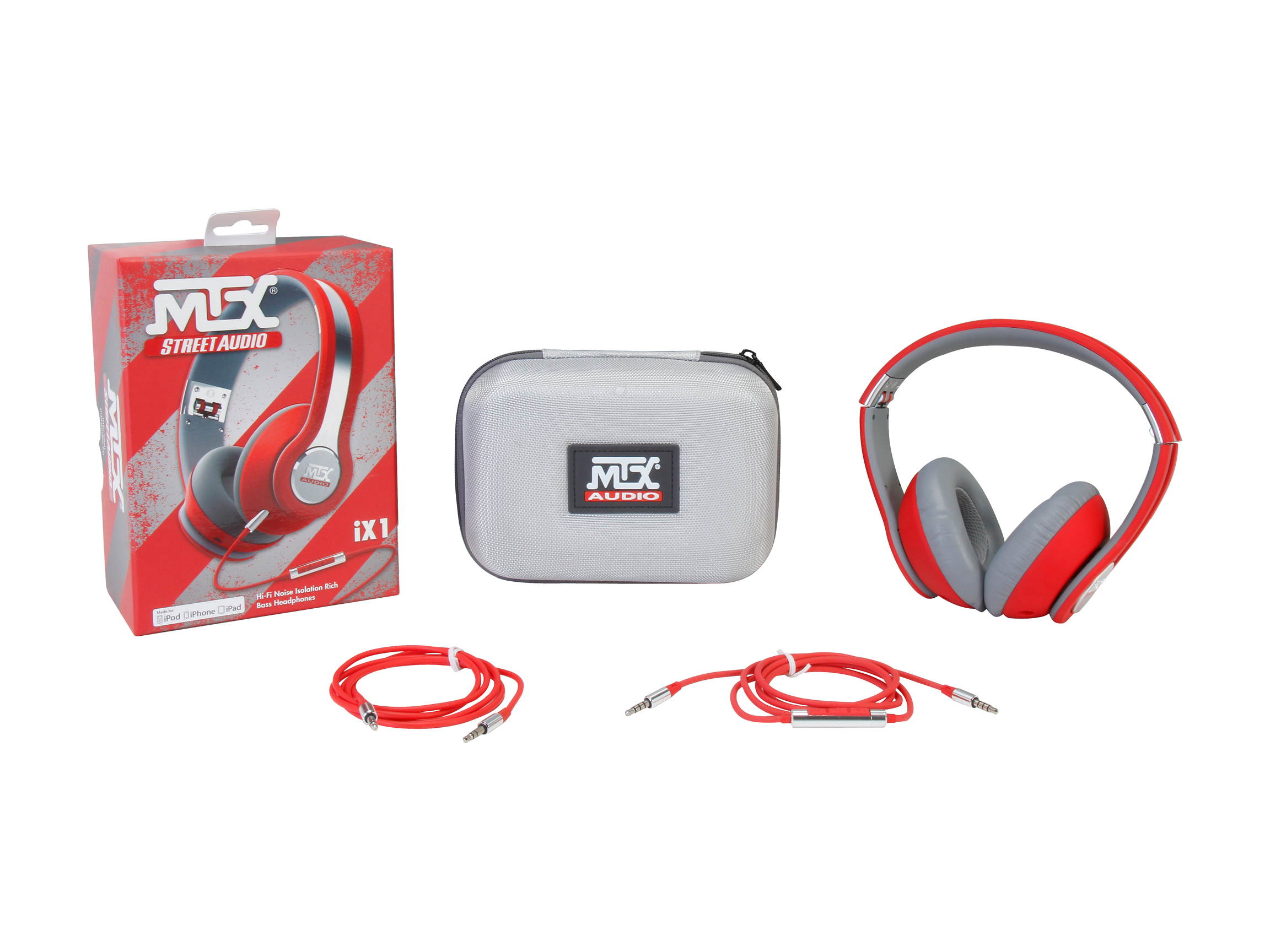 MTX StreetAudio Black iX1 - Black On Ear Acoustic Monitor Headphones